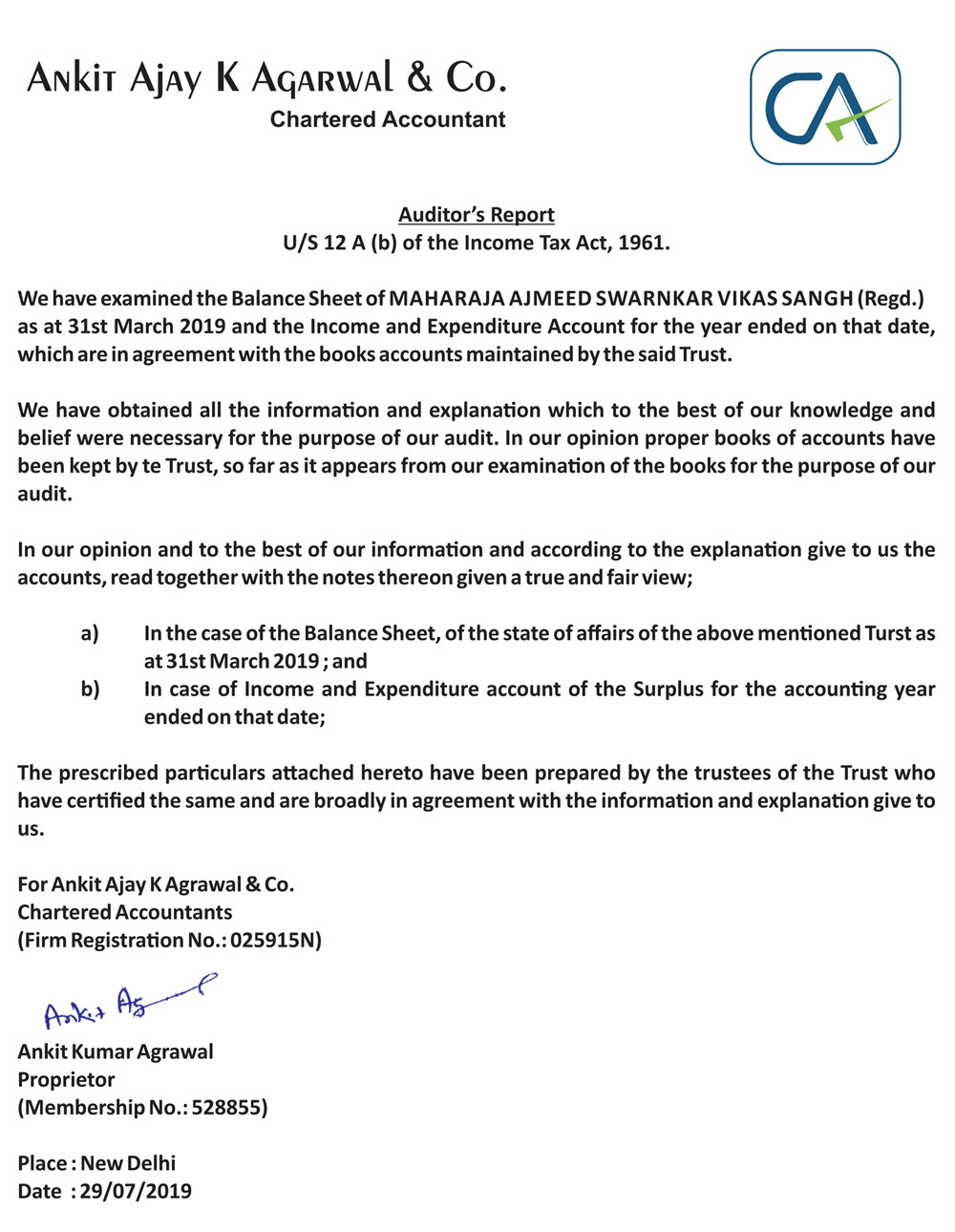 Audit report